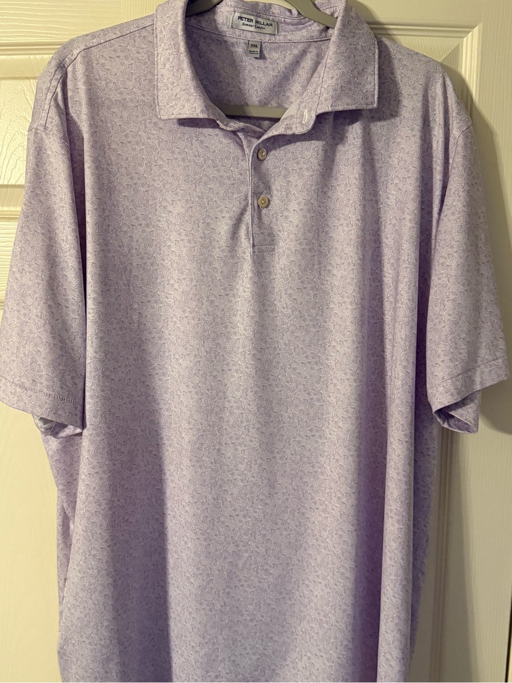 Peter Millar Lavender Short-Sleeve Polo with Subtle Texture